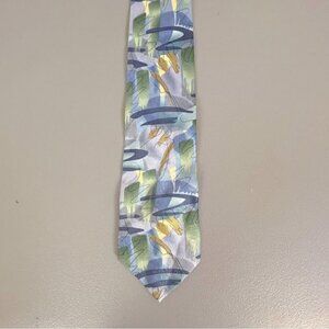 J GARCIA MENS SILK TIE LIGHT BLUE WITH DESIGN